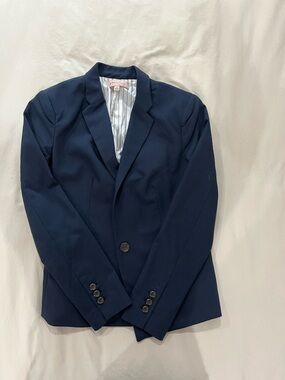 Philosophy Navy Blue Single-Button Blazer